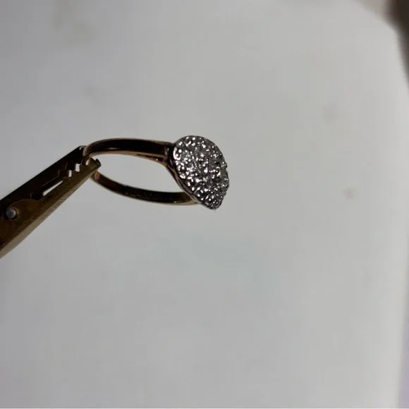 10Karat Gold Diamond Chip Mid Century Modern Ring Size 5 3/4 - Picture 6 of 8